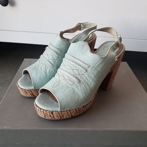 SODA cork platform wedge sandals